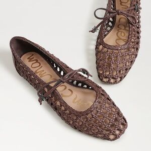 Sam Edelman Marcie Woven Mary Jane Flats Terazzo Brown